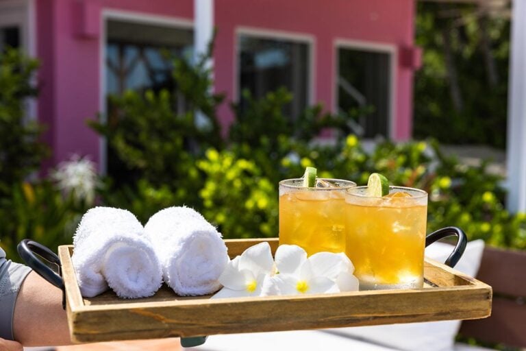 Refreshing cocktails at Bair's Lodge, Bahamas