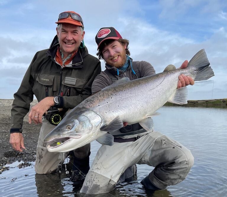 Fly fishing in Argentina for huge sea-run brown trout (sea-trout)