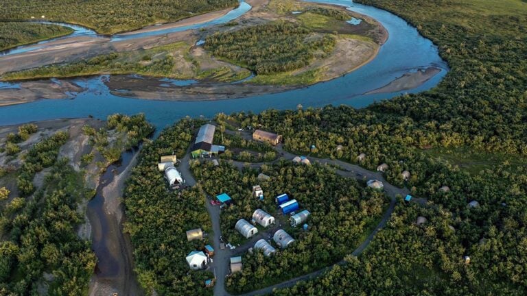 Alaska West tent camp from air