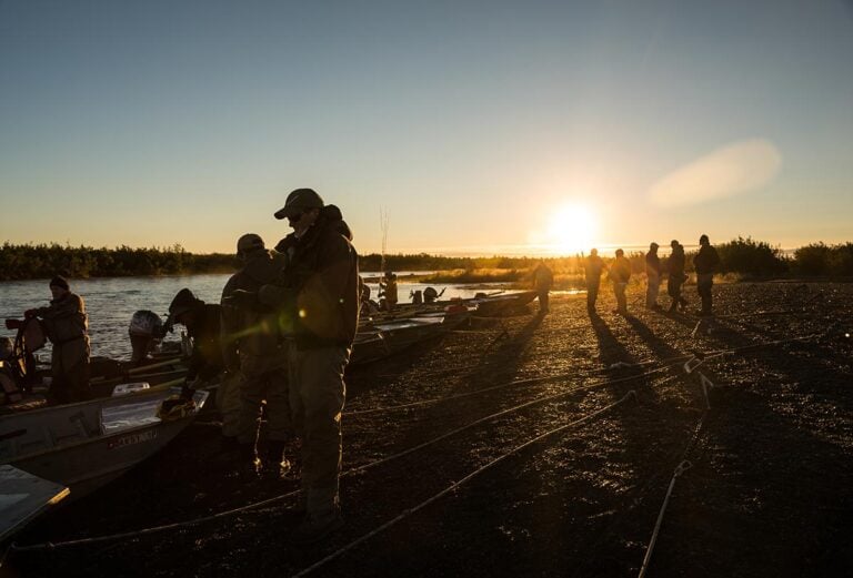 Fly fishing from boats in Alaska