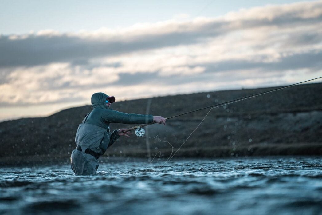 Doubled handed casting for sea-run brown trout