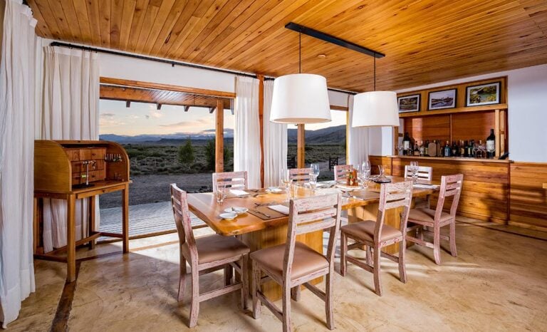 Dining room with panoramic Patagonian views