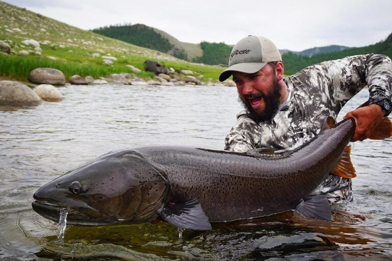 Taimen trout caught on the fly