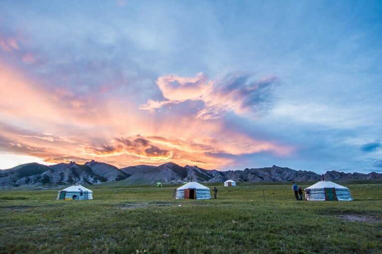 Mongolian Yurts / Gers at the fishing camp