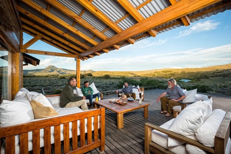 Terrace area with couches, Northern Patagonia Lodge