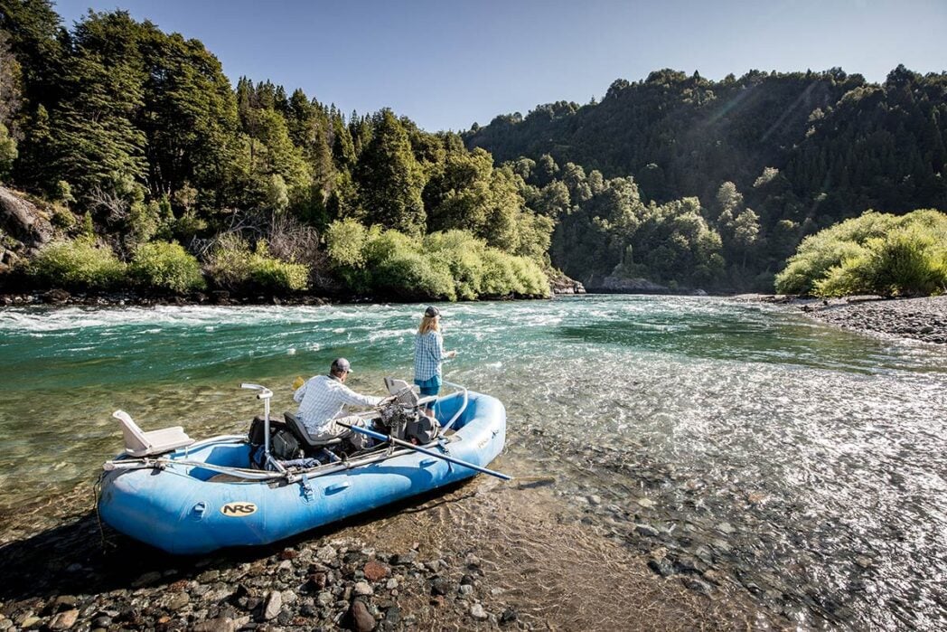 Raft float fishing in Chile, Patagonia