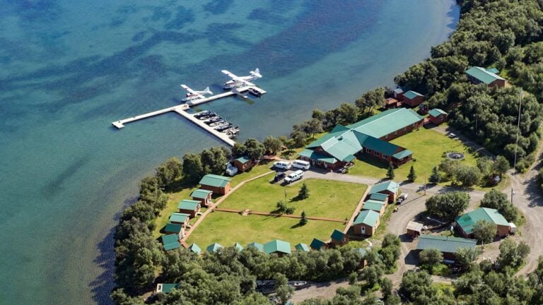 Rapids Camp Lodge, Alaska - from the air