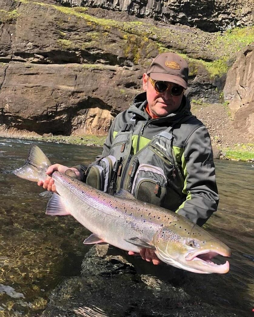 Big salmon caught in Iceland