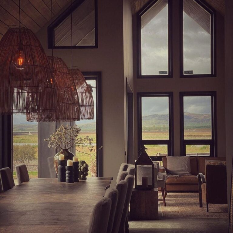 Views from Stora Laxa fishing lodge in Iceland