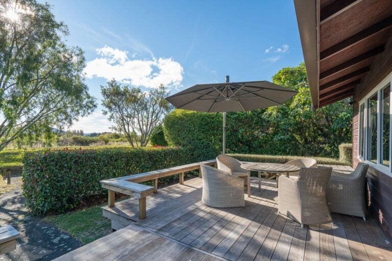 Terrace at Tangariro lodge, New Zealand