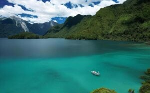 Lake & mountain landscape, Chile Argentina