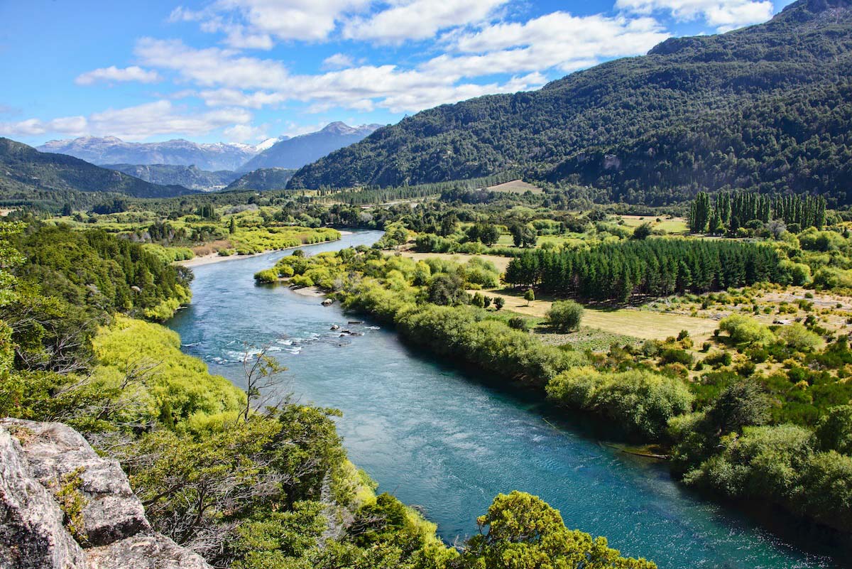 Blue coloured River, Patagonia, Chile