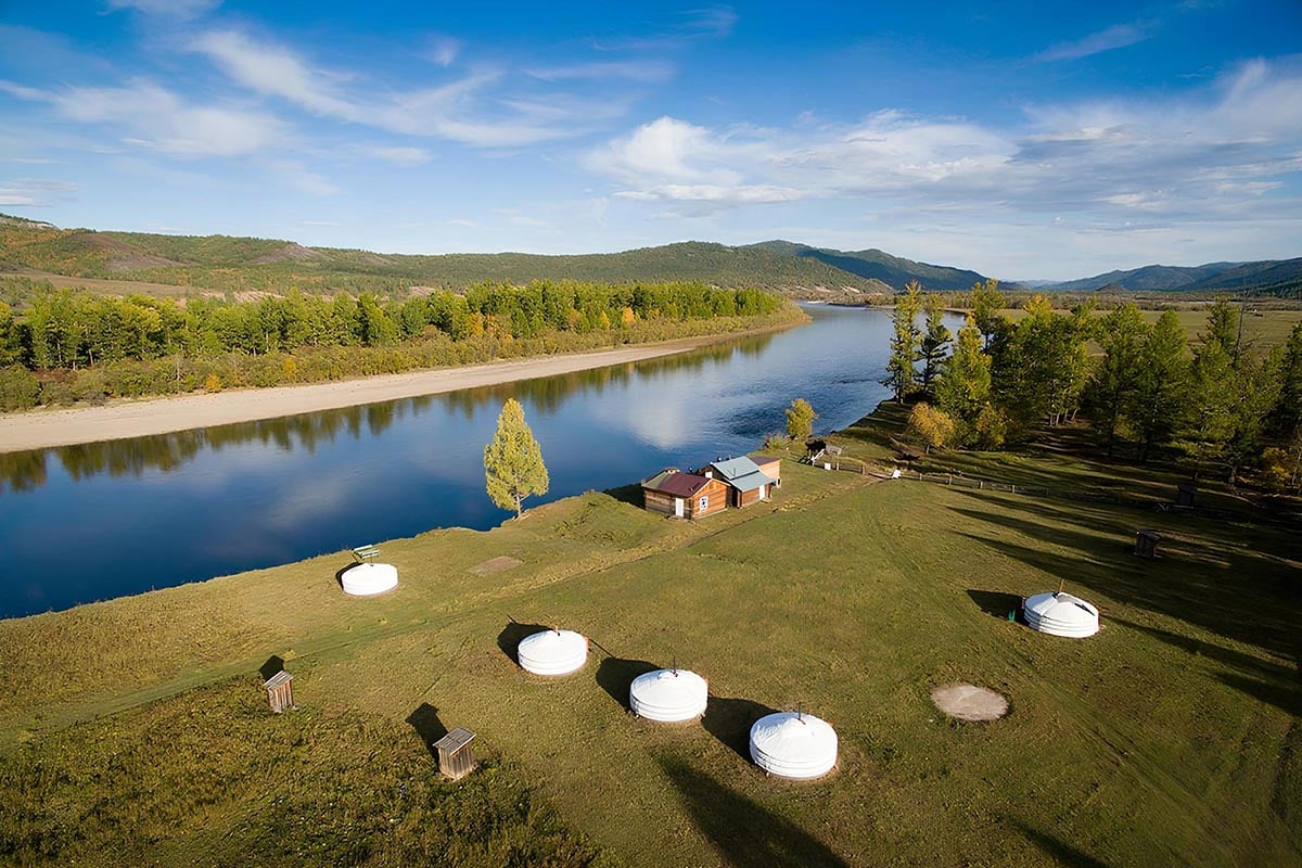 View of Mogolian taimen river and Gers